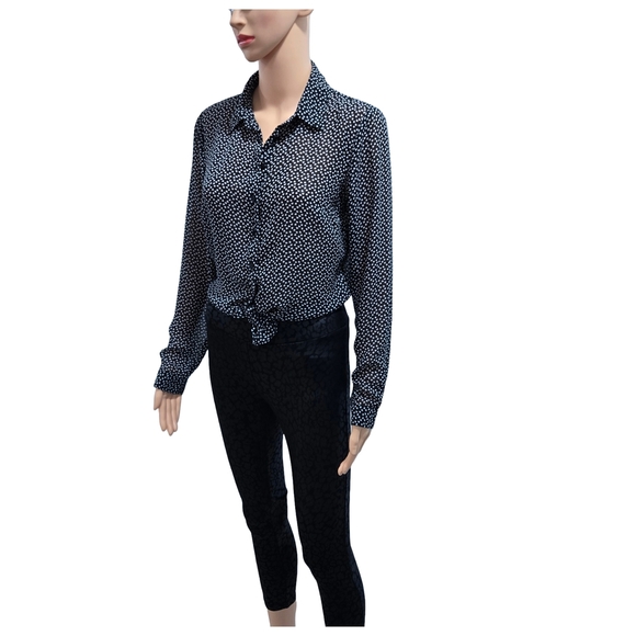 Black and White Polka Dot Blouse - Picture 3 of 13
